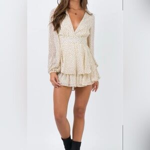 NEW Princess Polly String of Love Romper-Beige-Size 4